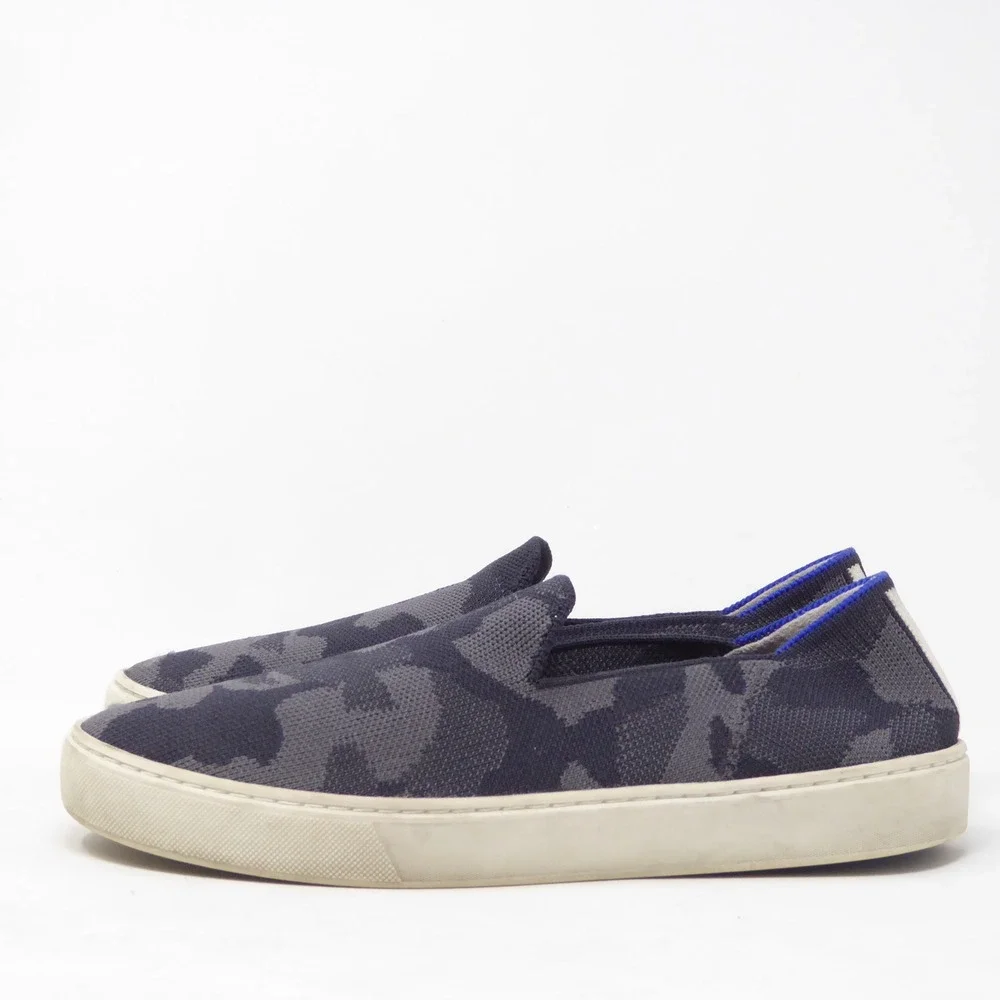 Rothy's Womens The Original Sneakers Navy Camo Slip On Shoes 8